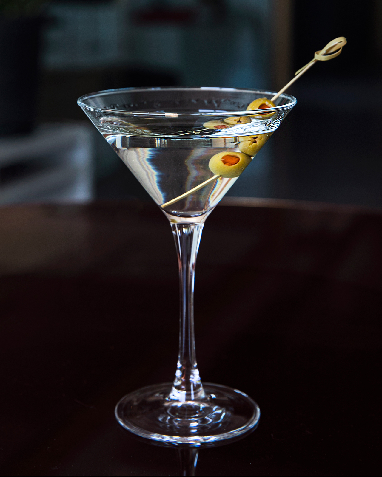 Vodka Martini garni d'olives vertes