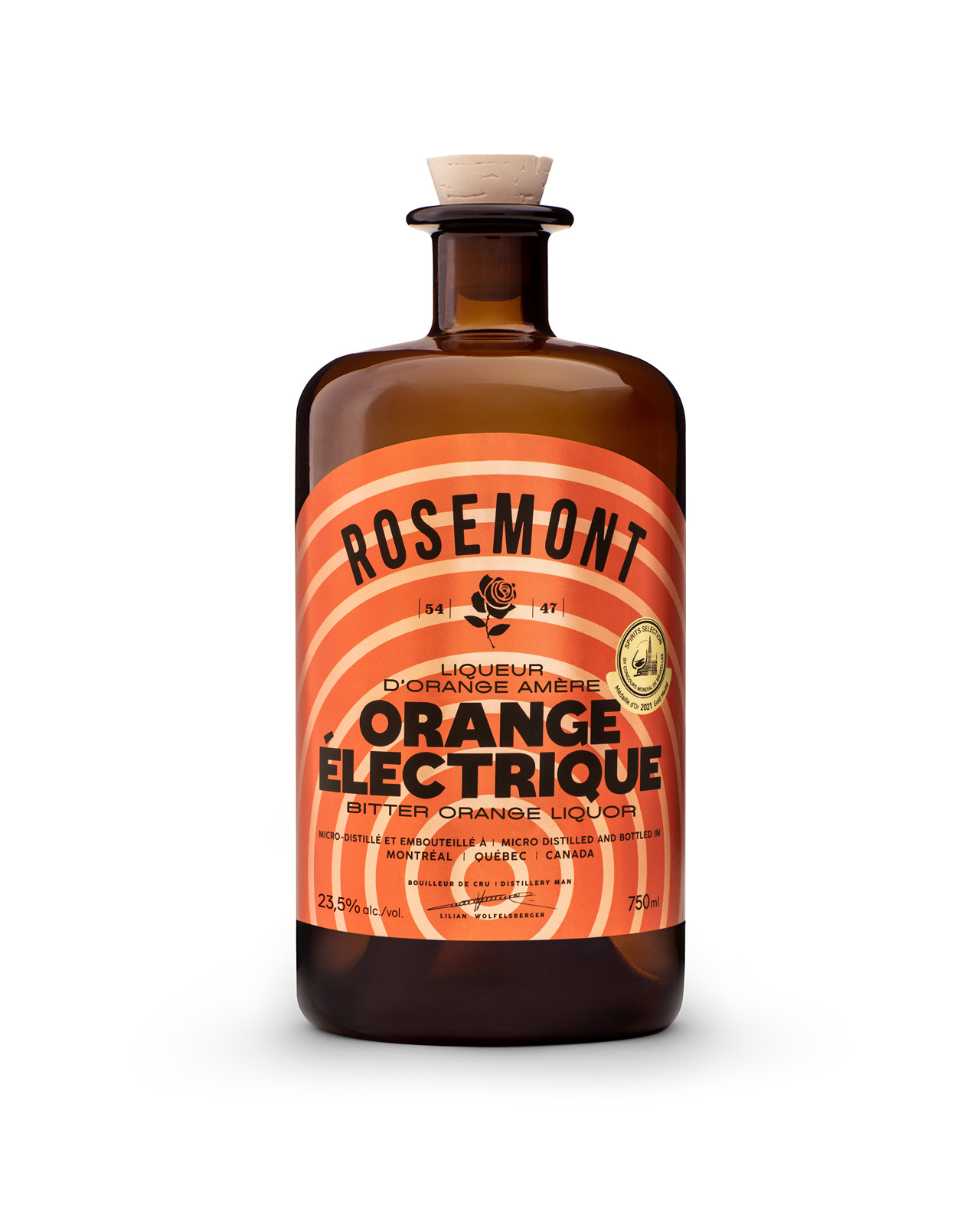 Liqueur d'orange amère Rosemont Orange Électrique