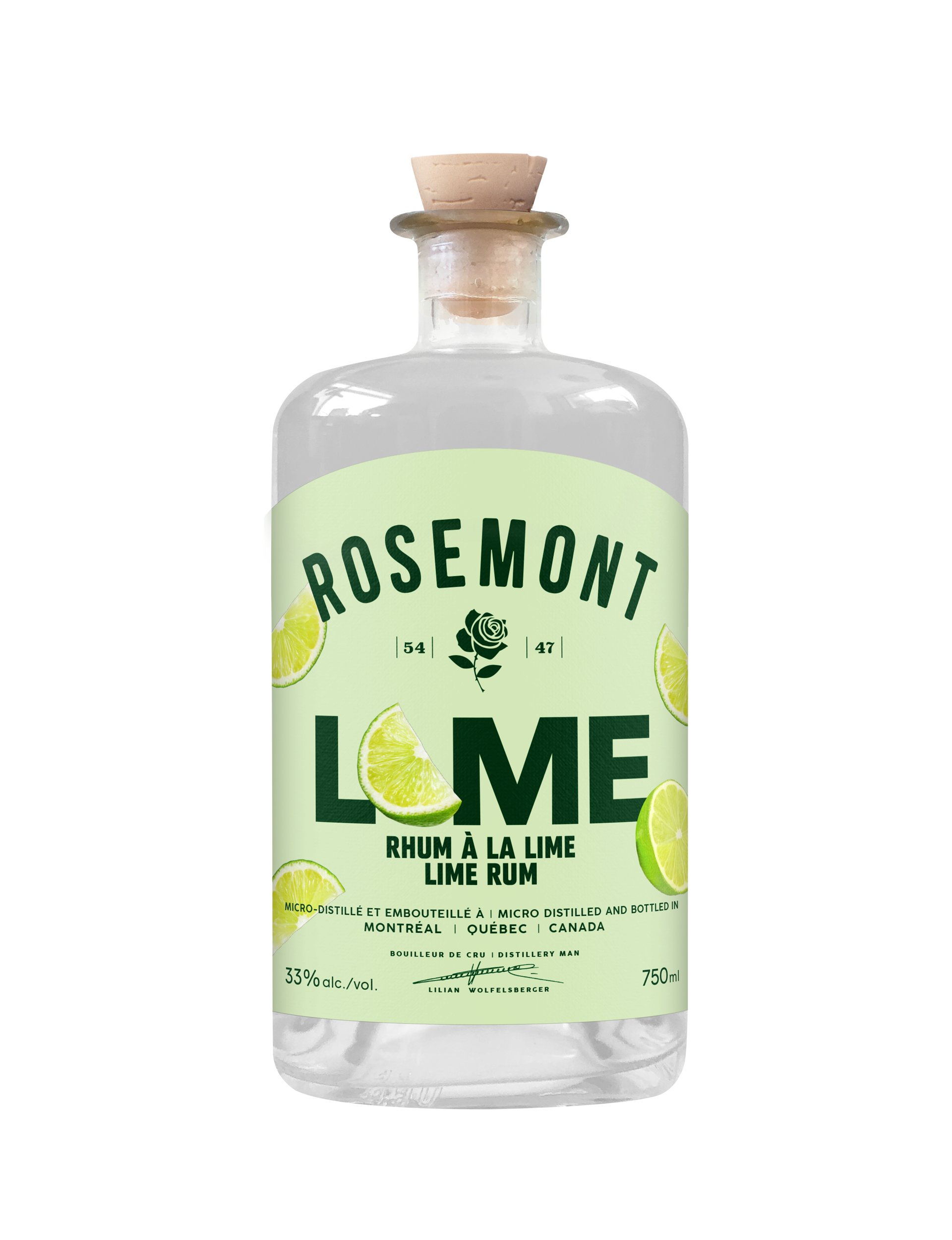 A bottle of Rosemont Lime
