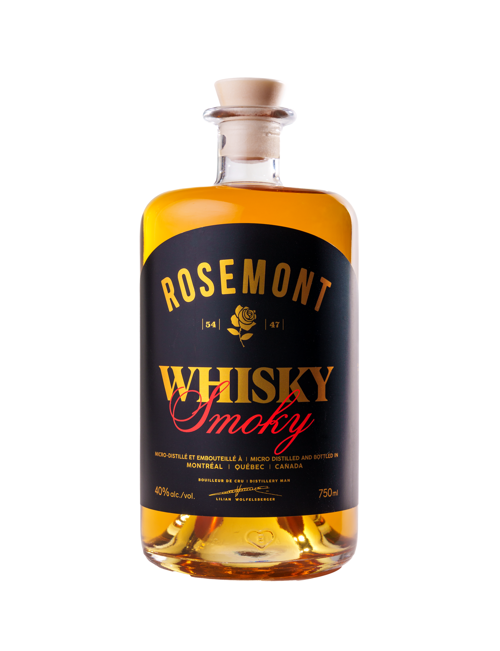 A bottle of Rosemont Whisky Smoky